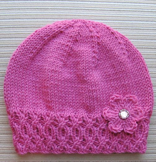 Knitted beanie with Flower